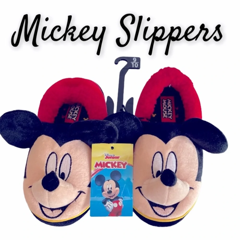 Disney Mickey Mouse Slippers Plush kids size 9/10